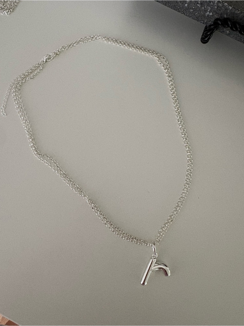 Silver Letter 'R' Pendant Necklace - Women's Jewelry